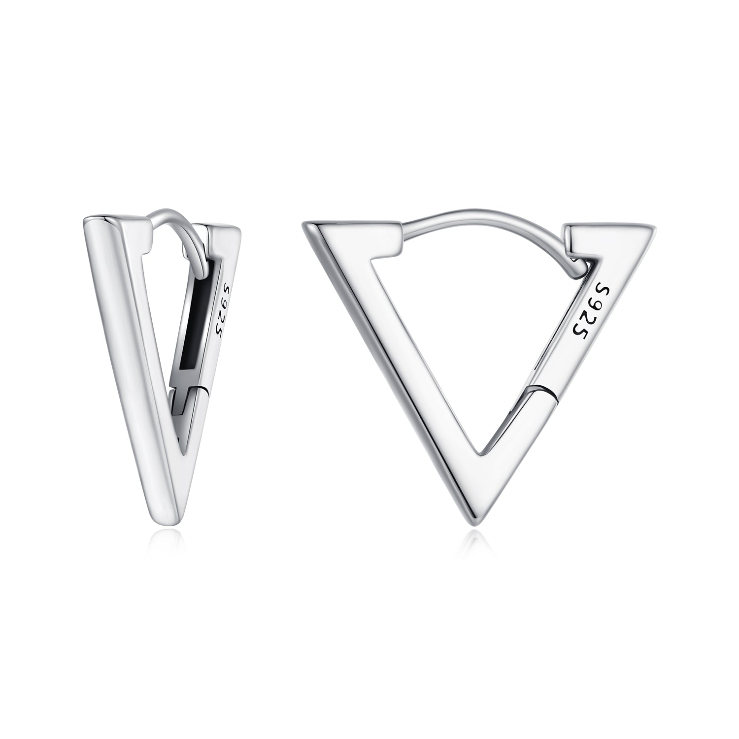 Silver Earrings Simple Triangle Hoop Earrings For Sale - sursenso Earring