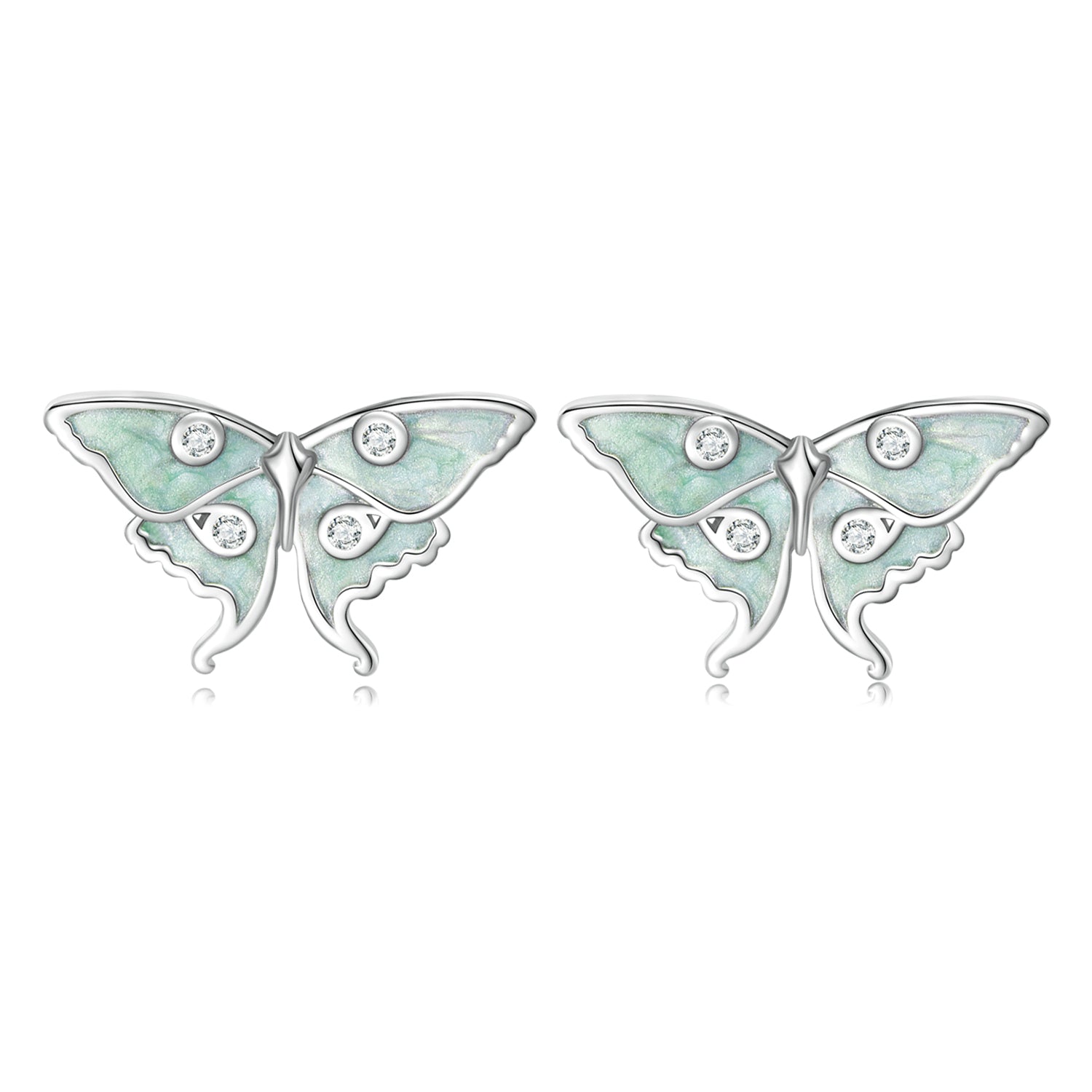 Silver Earrings The Wizard of Oz Butterfly CZ Stud Earrings For Sale - sursenso Earring
