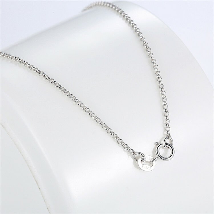 Silver Necklace Classic Anchor Chain Pendant Necklace with Lobster Clasp For Sale - sursenso Necklaces