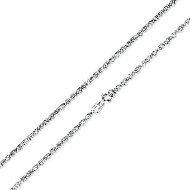 Silver Necklace Classic Twisted Chain Pendant Necklace with Lobster Clasp For Sale - sursenso Necklaces