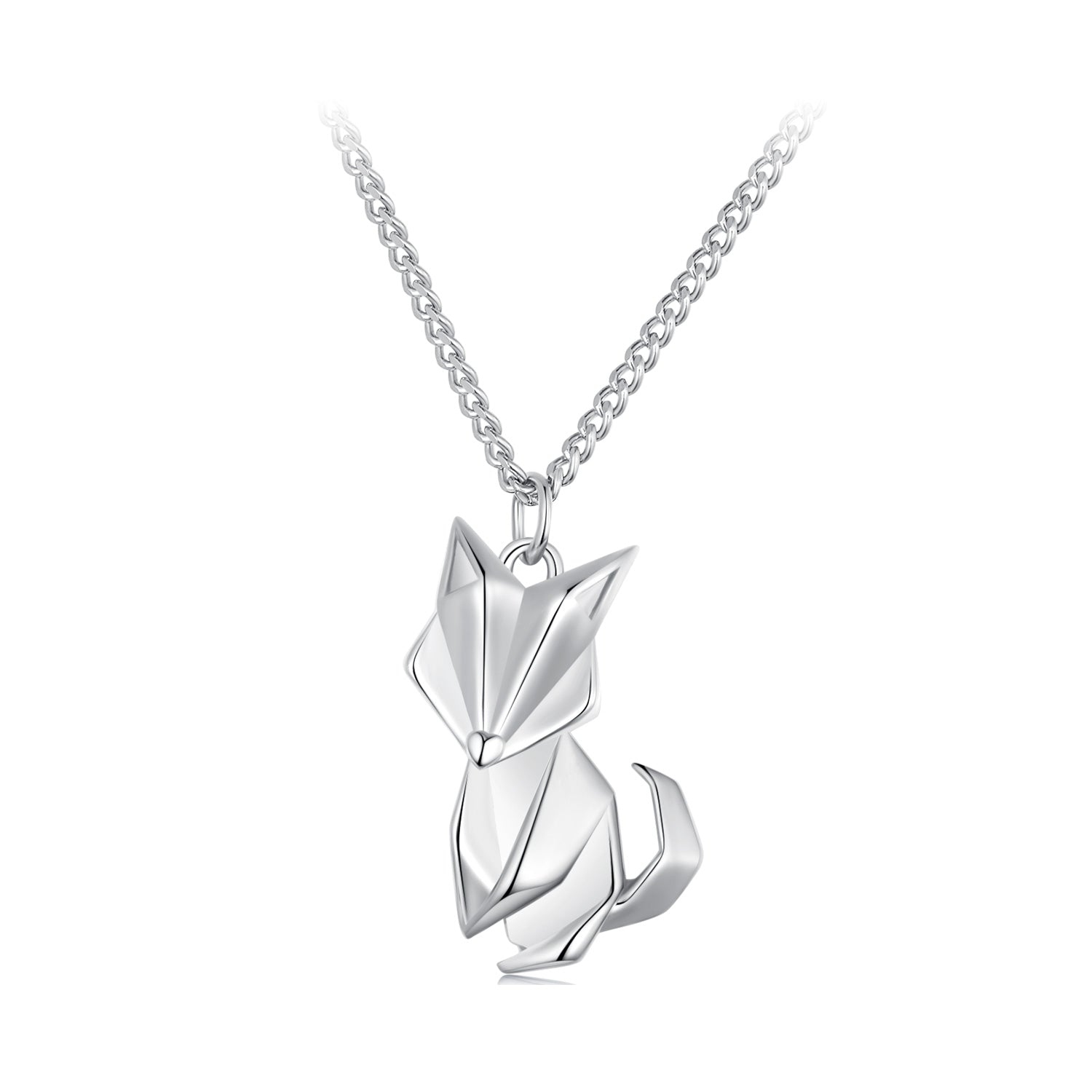 Silver Necklace Little Fox Pendant with Lobster Clasp For Sale - sursenso Necklaces