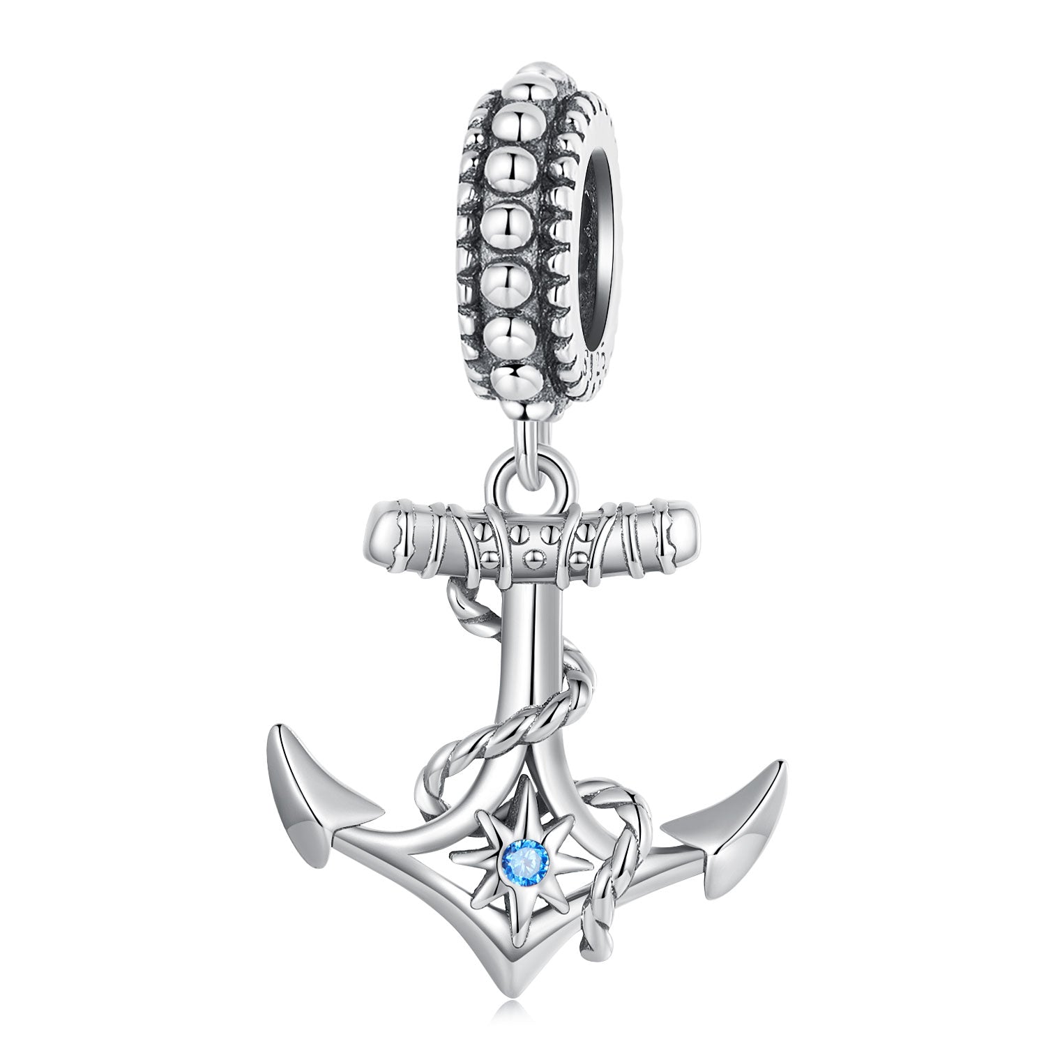Silver Pendant Anchor CZ Dangle Charm For Sale - sursenso Pendant