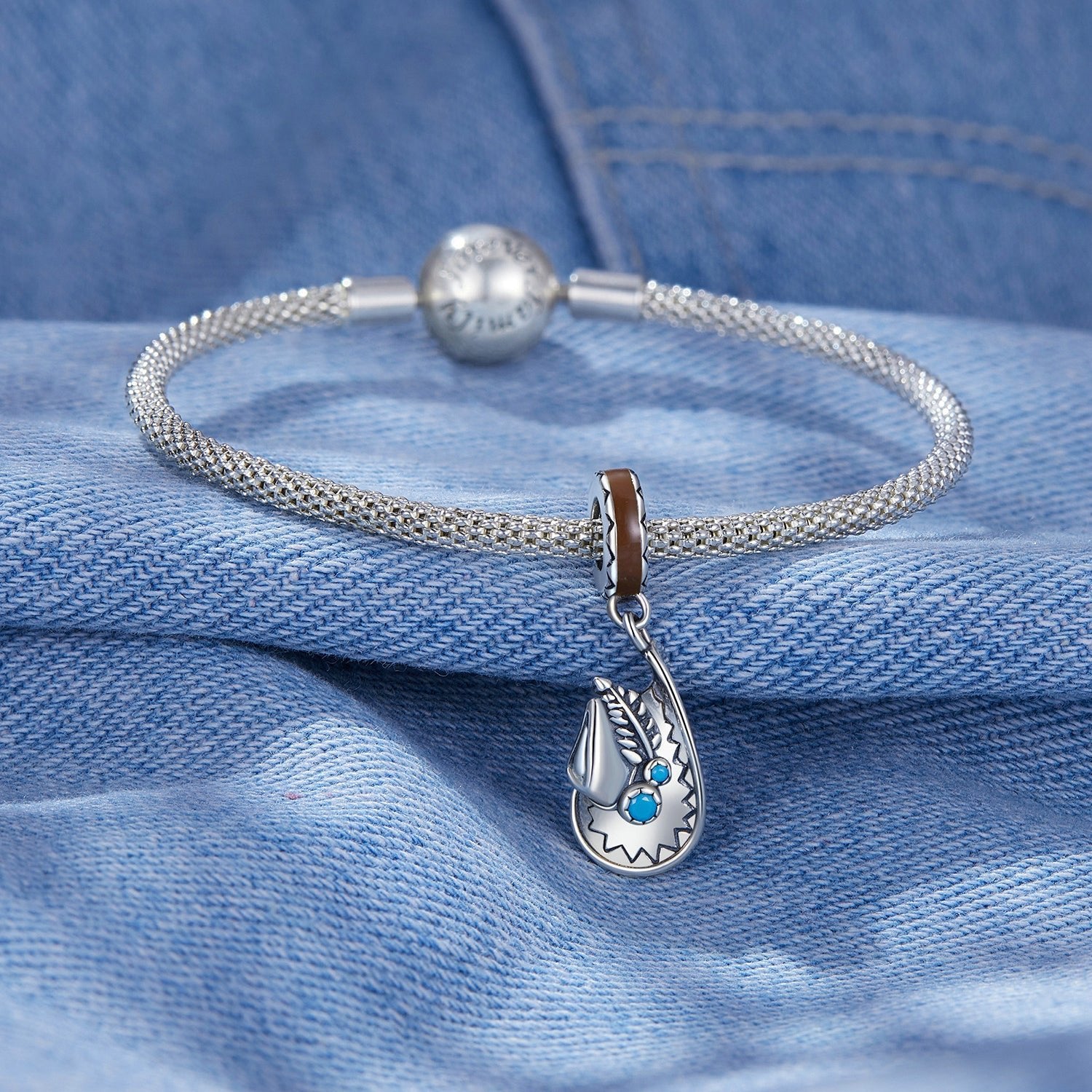 Silver Pendant Cowboy Hat Dangle Charm For Sale - sursenso Pendant