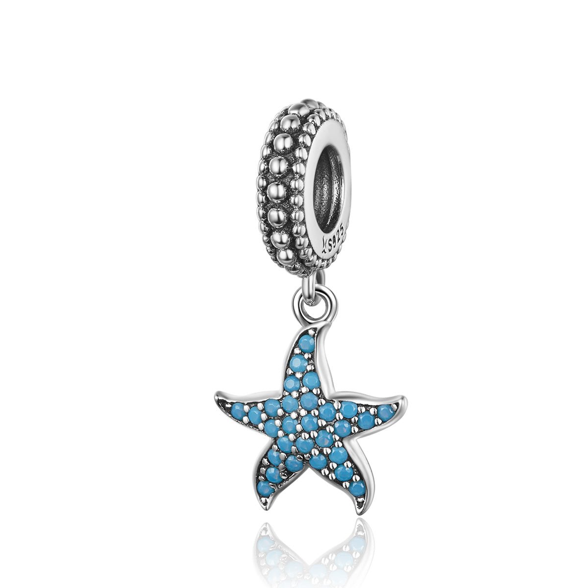 Silver Pendant Creature Ocean Starfish CZ Dangle Charm For Sale - sursenso Pendant