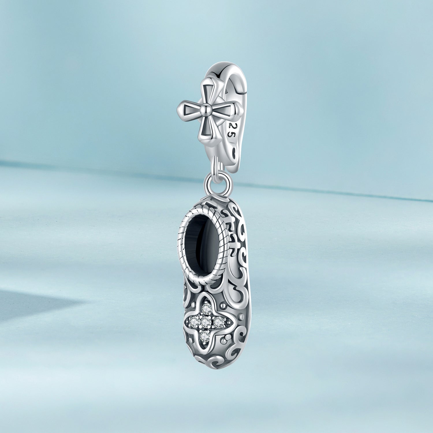 Silver Pendant Delicate Shoes CZ Dangle Charm For Sale - sursenso Pendant