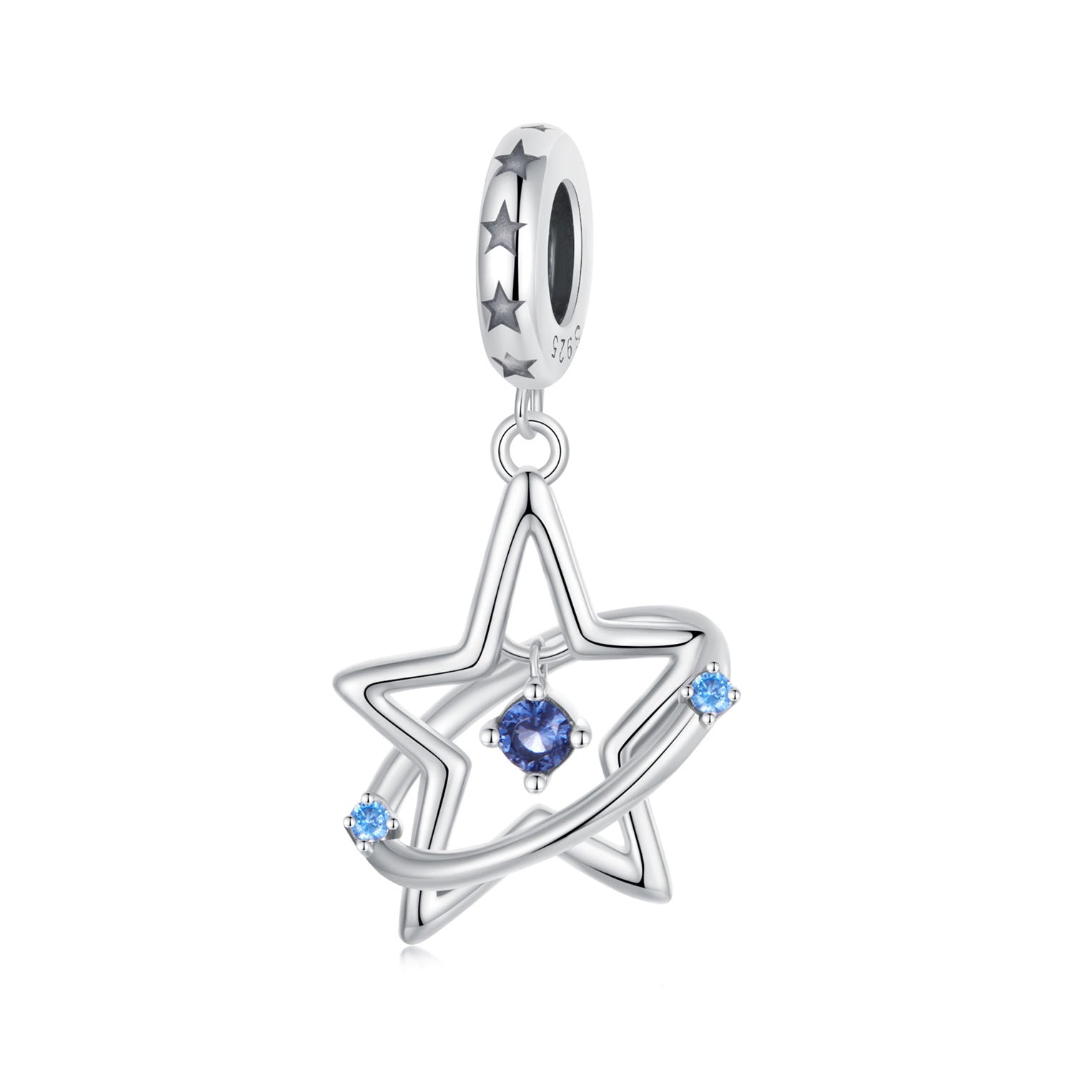 Silver Pendant Dreamy Star Srail CZ Dangle Charm For Sale - sursenso Pendant