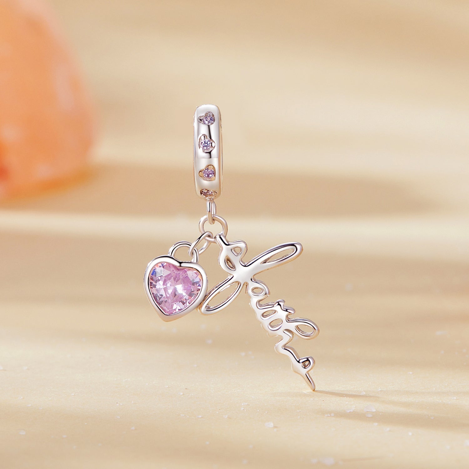 Silver Pendant Faith CZ Dangle Charm For Sale - sursenso Pendant