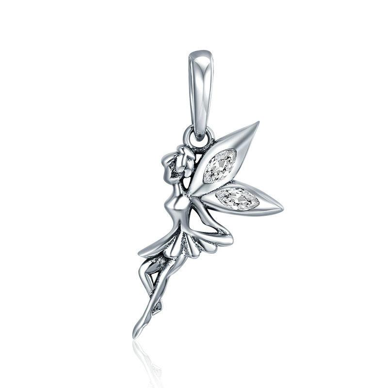 Silver Pendant Flower Fairy CZ Dangle Charm For Sale - sursenso Pendant