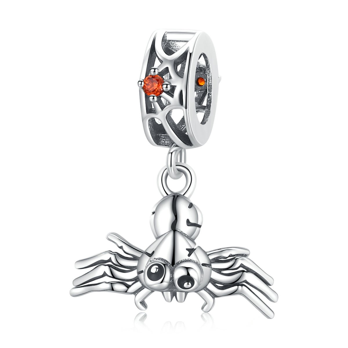 Silver Pendant Halloween Wacky Spider CZ Dangle Charm For Sale - sursenso Pendant