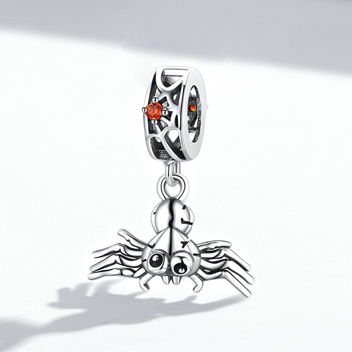 Silver Pendant Halloween Wacky Spider CZ Dangle Charm For Sale - sursenso Pendant