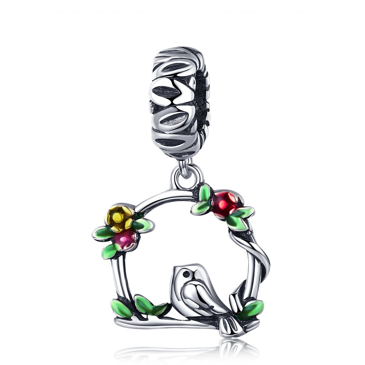 Silver Pendant Herald of Spring Bird Cage Dangle Charm For Sale - sursenso Pendant