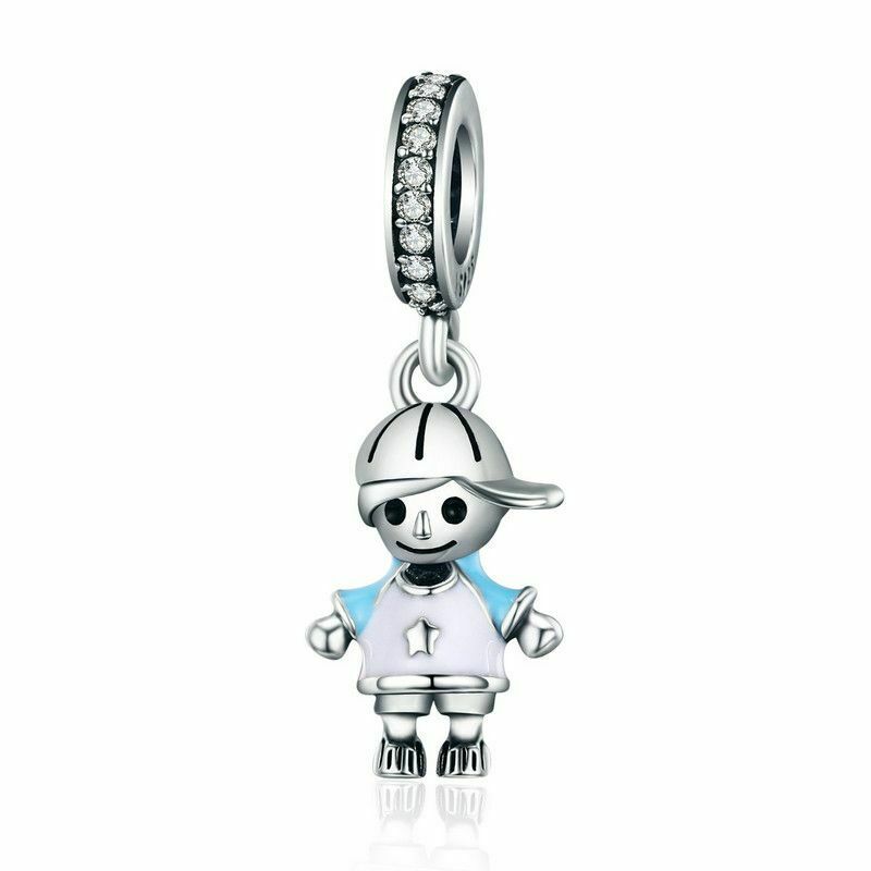 Silver Pendant Little Boy CZ Dangle Charm For Sale - sursenso Pendant