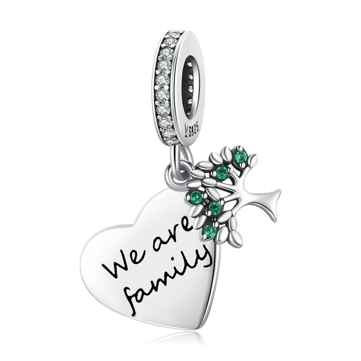 Silver Pendant Love Life Tree CZ Dangle Charm For Sale - sursenso Pendant