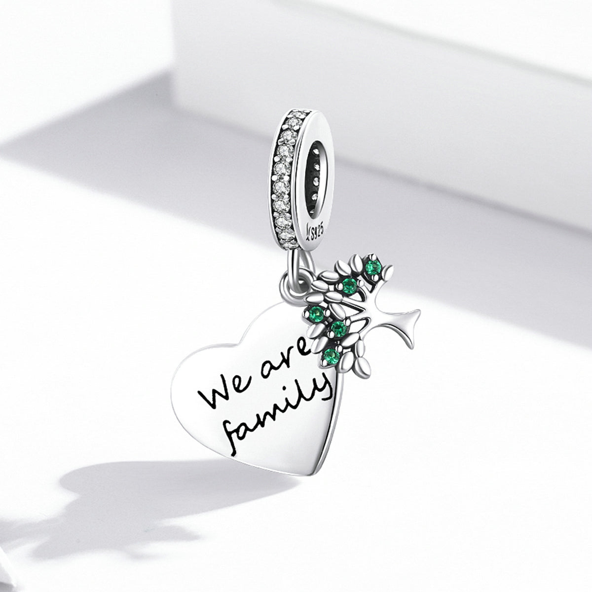 Silver Pendant Love Life Tree CZ Dangle Charm For Sale - sursenso Pendant