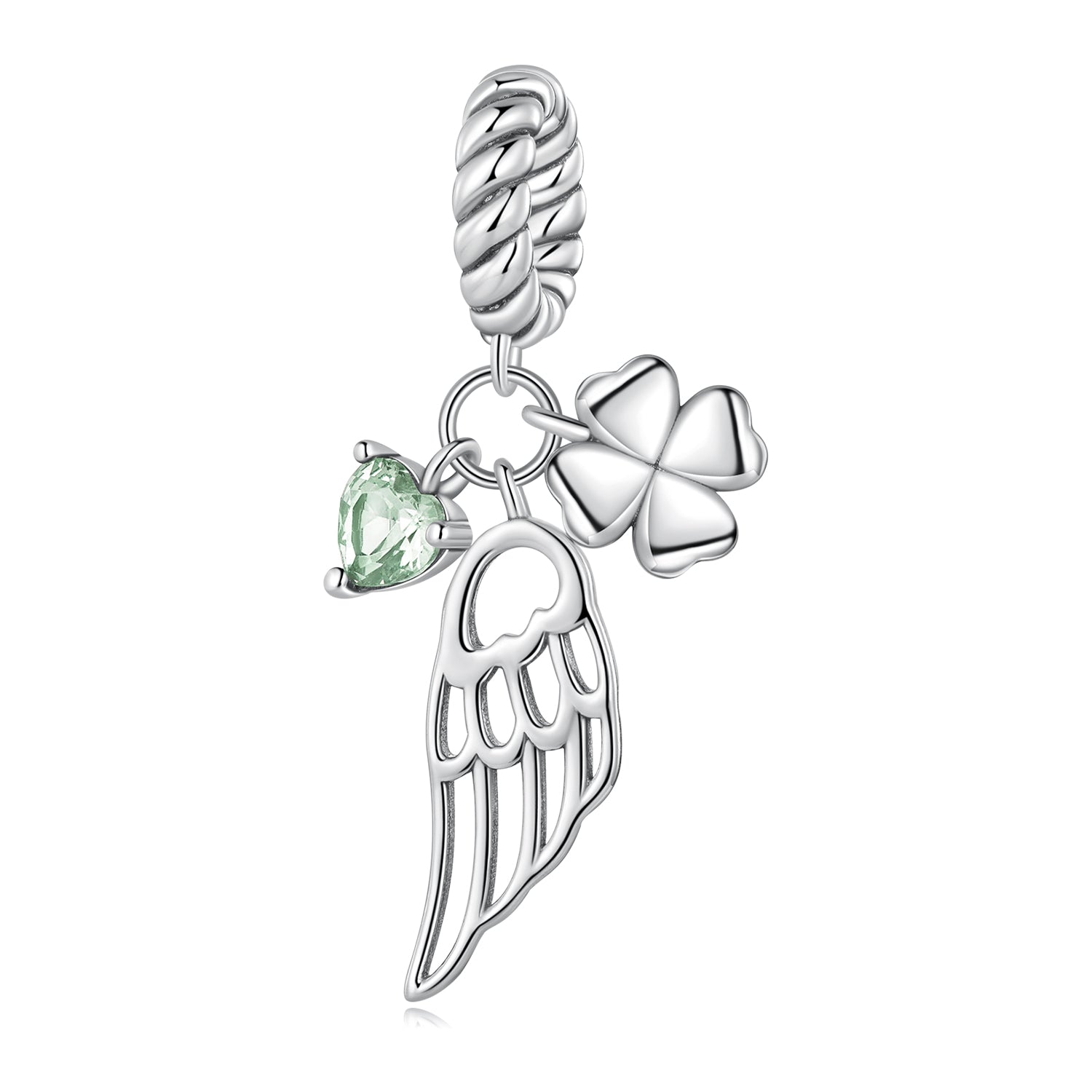 Silver Pendant Lucky Wing CZ Dangle Charm For Sale - sursenso Pendant