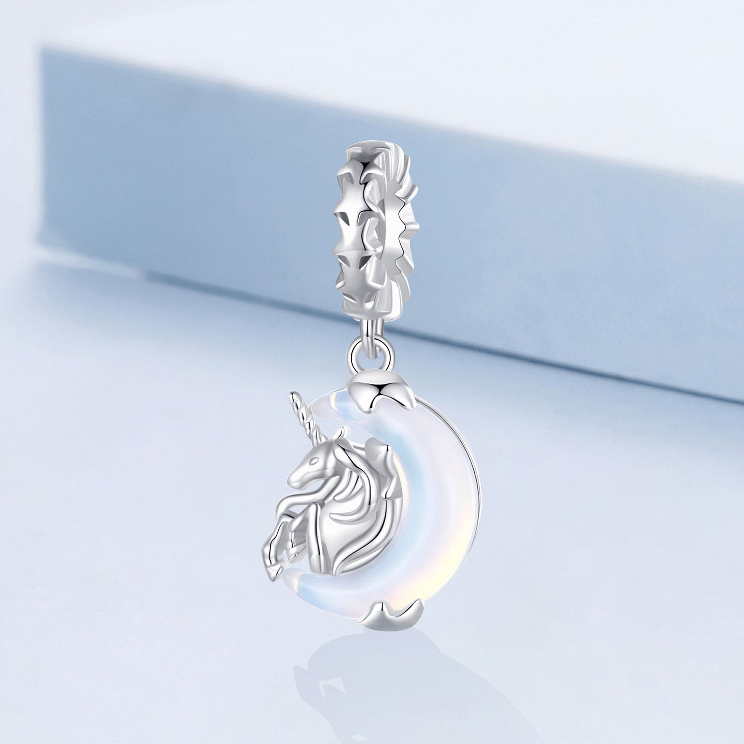 Silver Pendant Moon Unicorn CZ Dangle Charm For Sale - sursenso Pendant