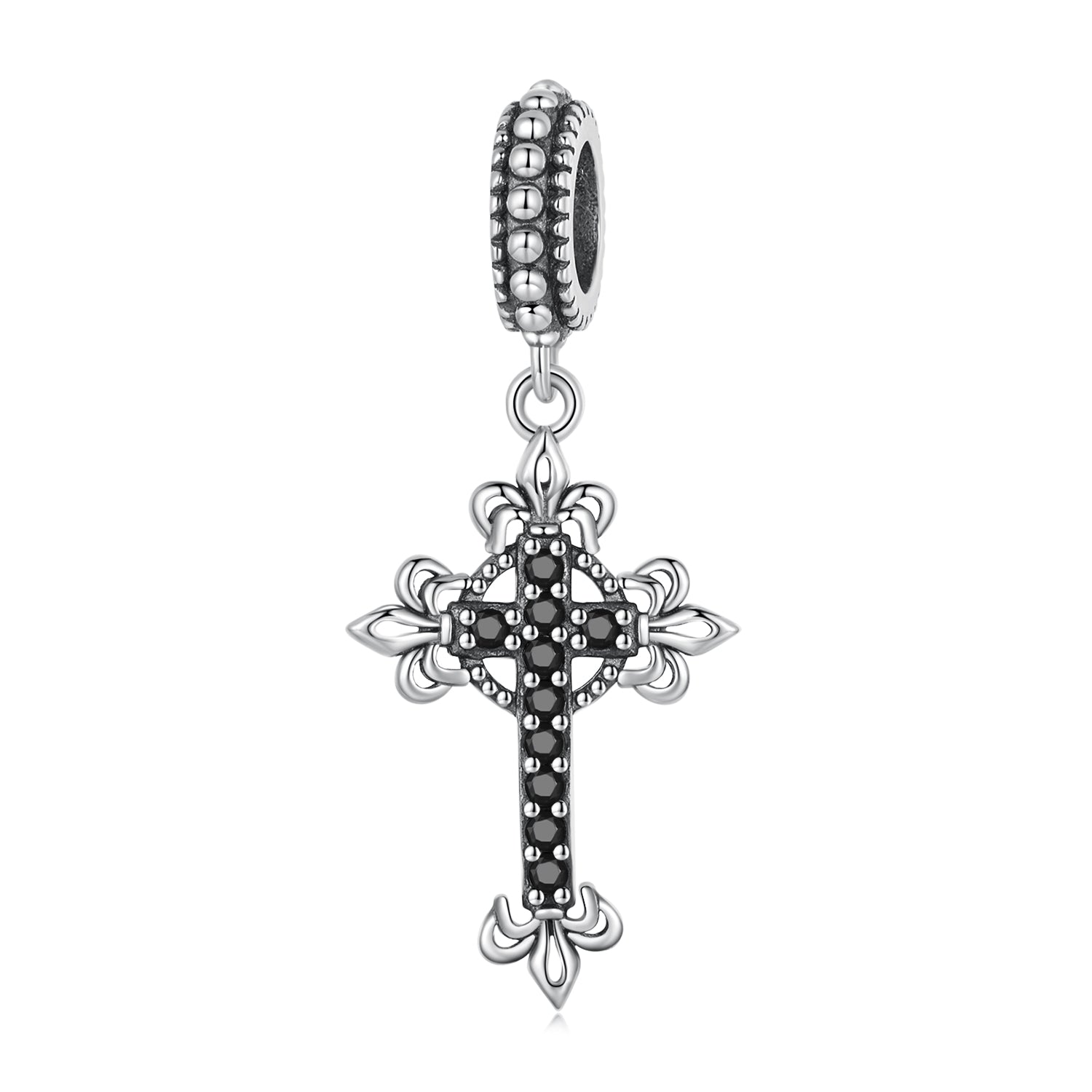 Silver Pendant Retro Cross CZ Dangle Charm For Sale - sursenso Pendant