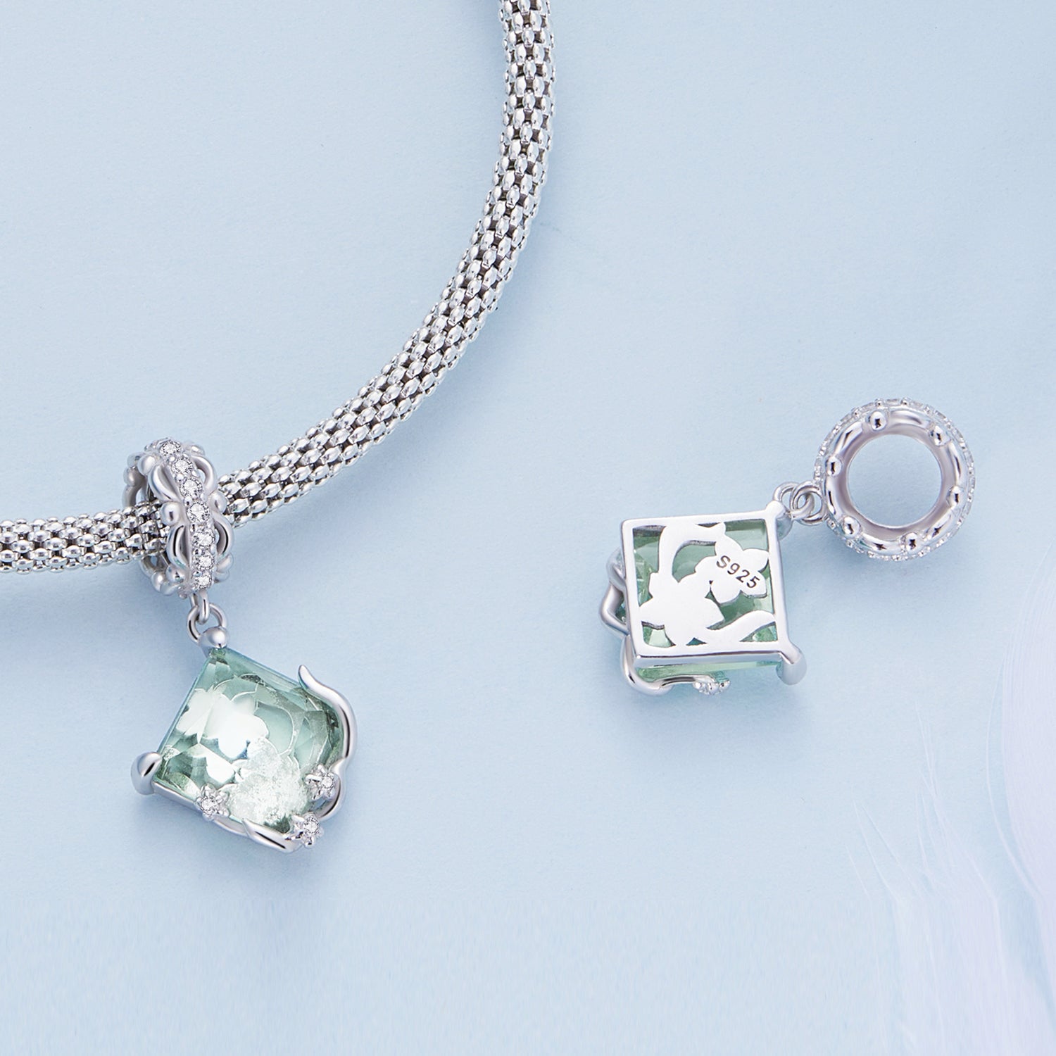 Silver Pendant The Wizard of Oz Flower CZ Dangle Charm For Sale - sursenso Pendant