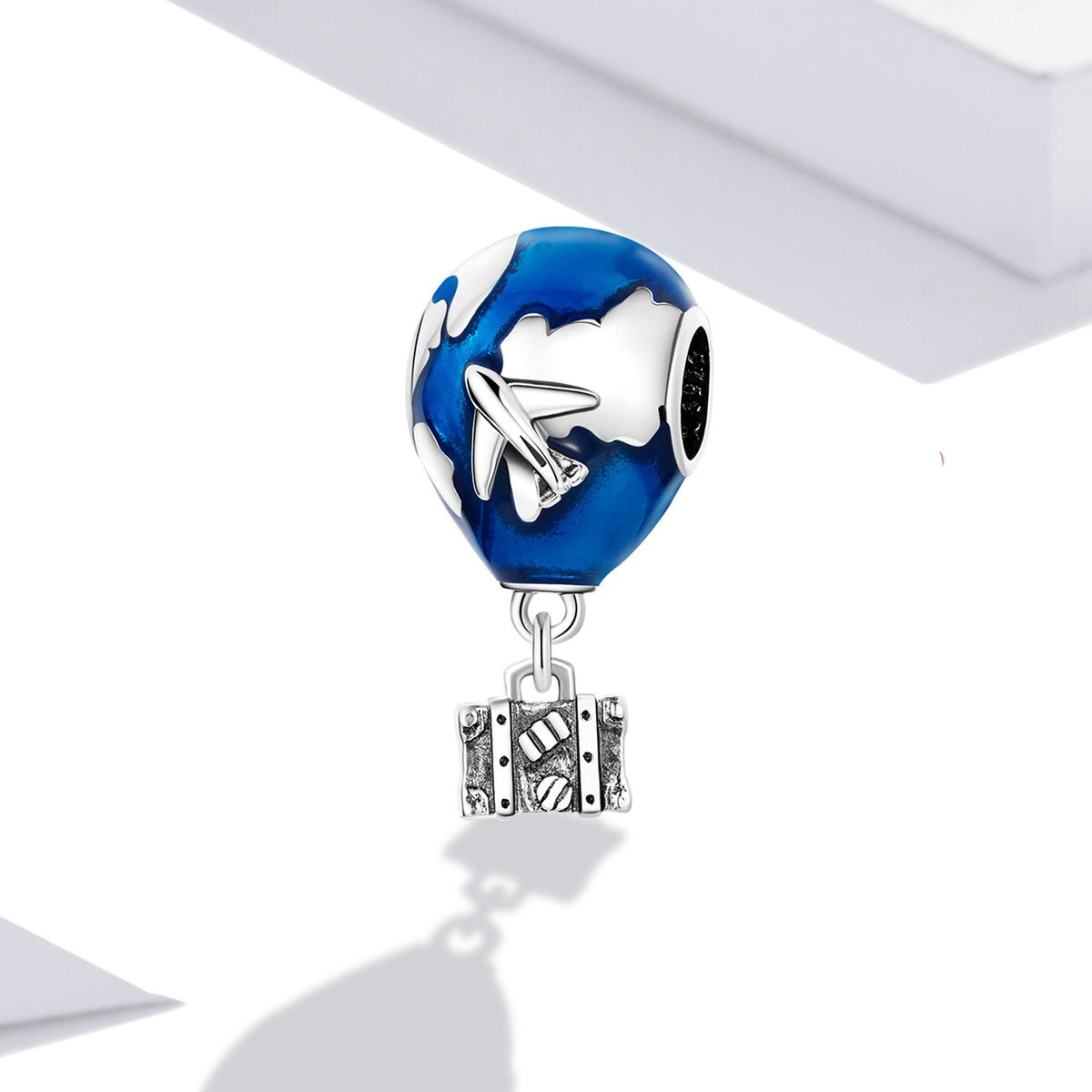 Silver Pendant Travel Round the World Hot Air Balloon Dangle Charm For Sale - sursenso Pendant