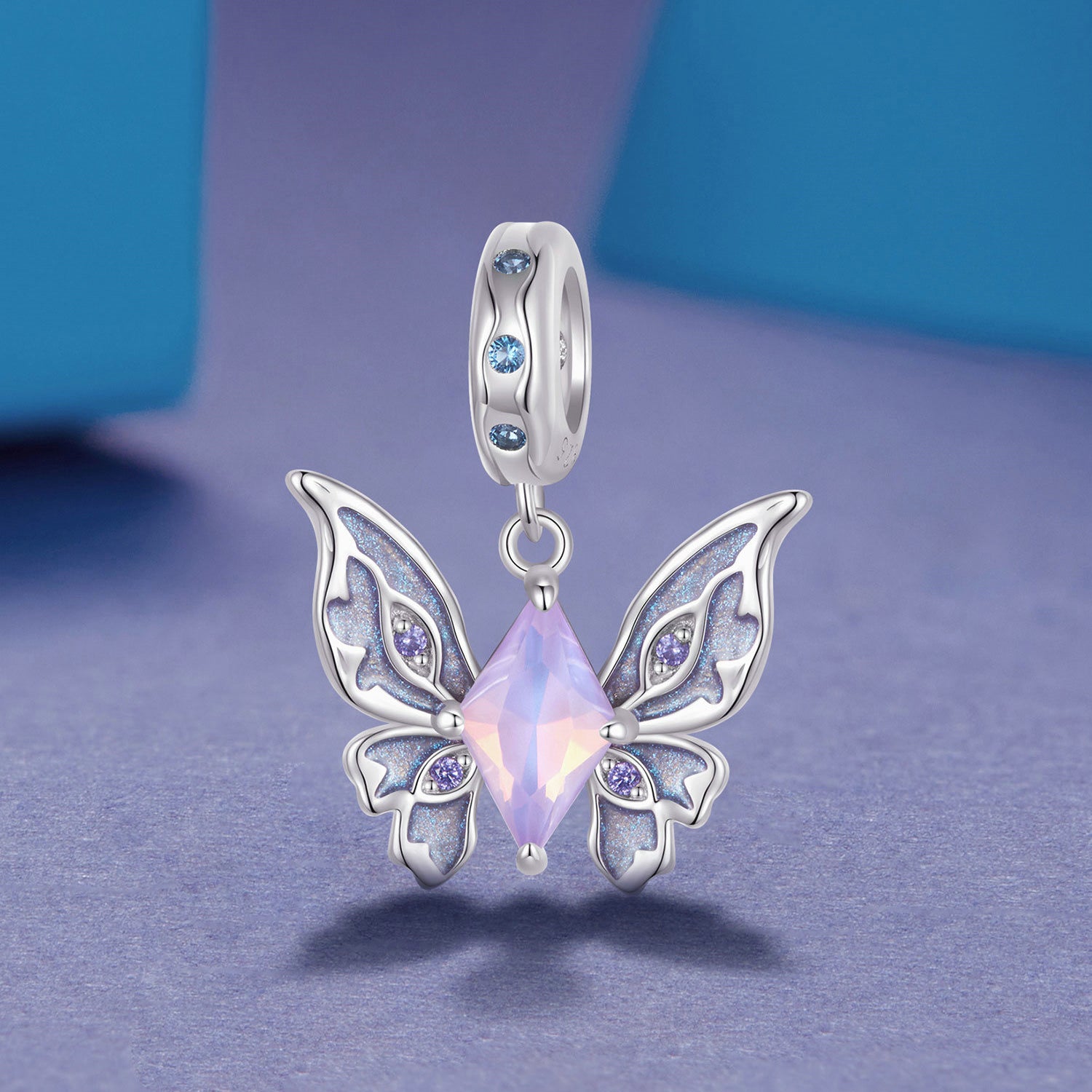 Silver Pendants Magic Butterfly CZ Dangle Charm For Sale - sursenso Pendants