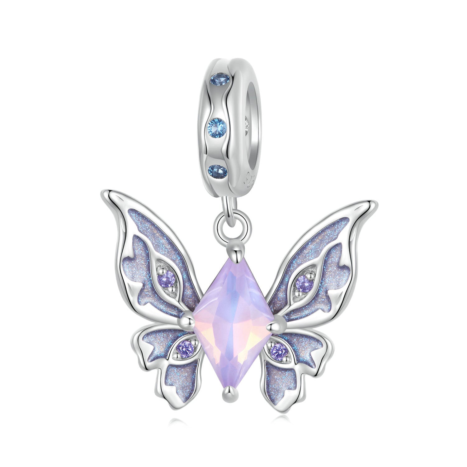 Silver Pendants Magic Butterfly CZ Dangle Charm For Sale - sursenso Pendants