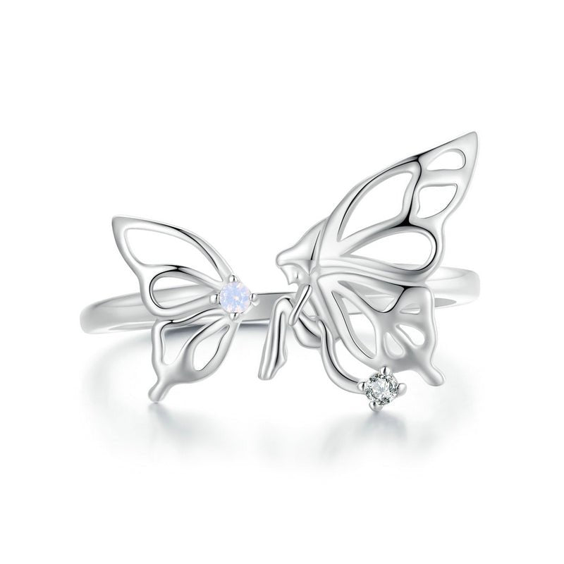 Silver Ring Butterfly Elf CZ Open Ring For Sale - sursenso Open Rings