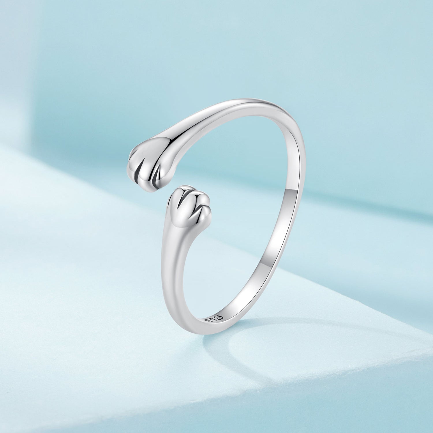Silver Ring Cat Paw Embrace Open Ring For Sale - sursenso Open Rings