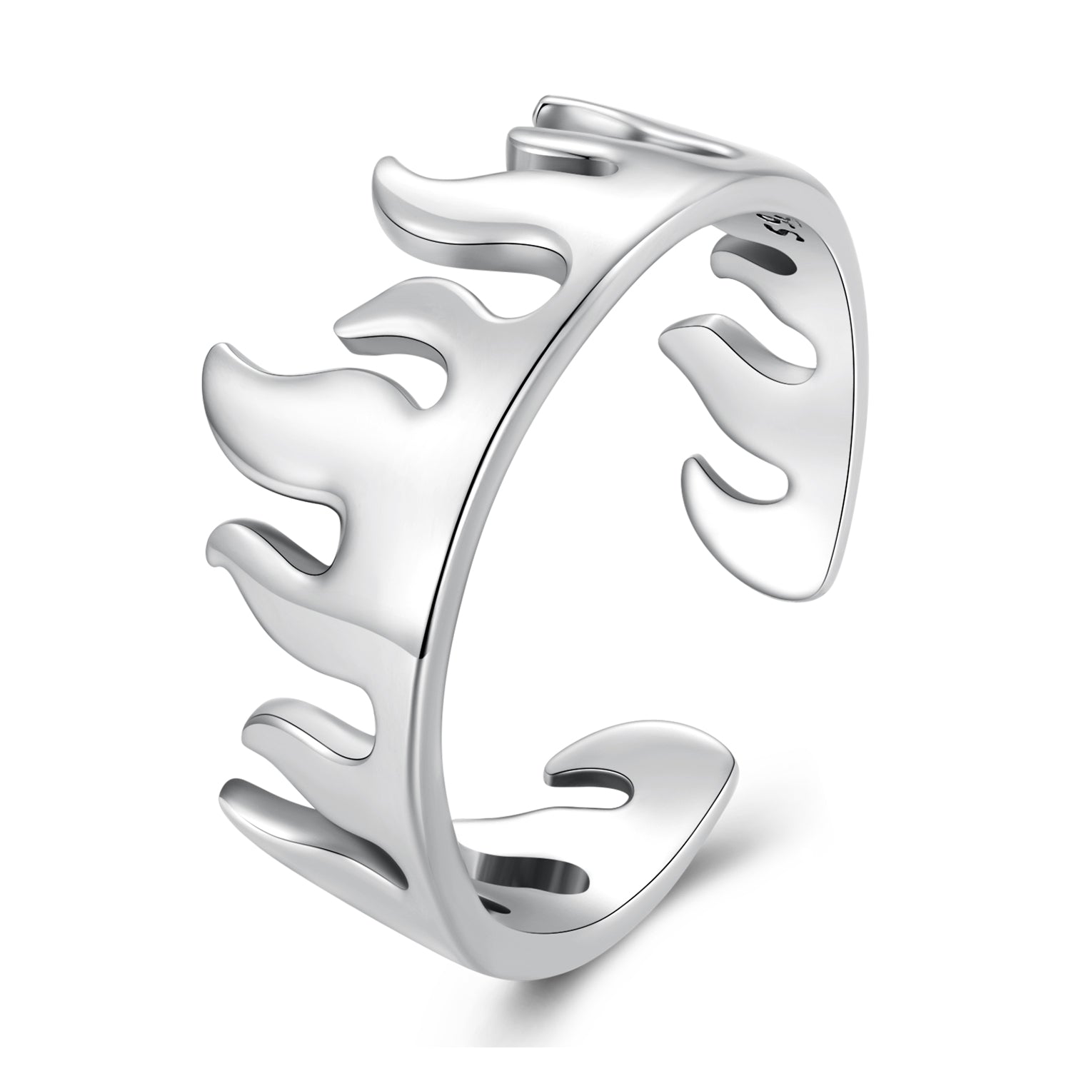 Silver Ring Flame Open Ring For Sale - sursenso Open Rings