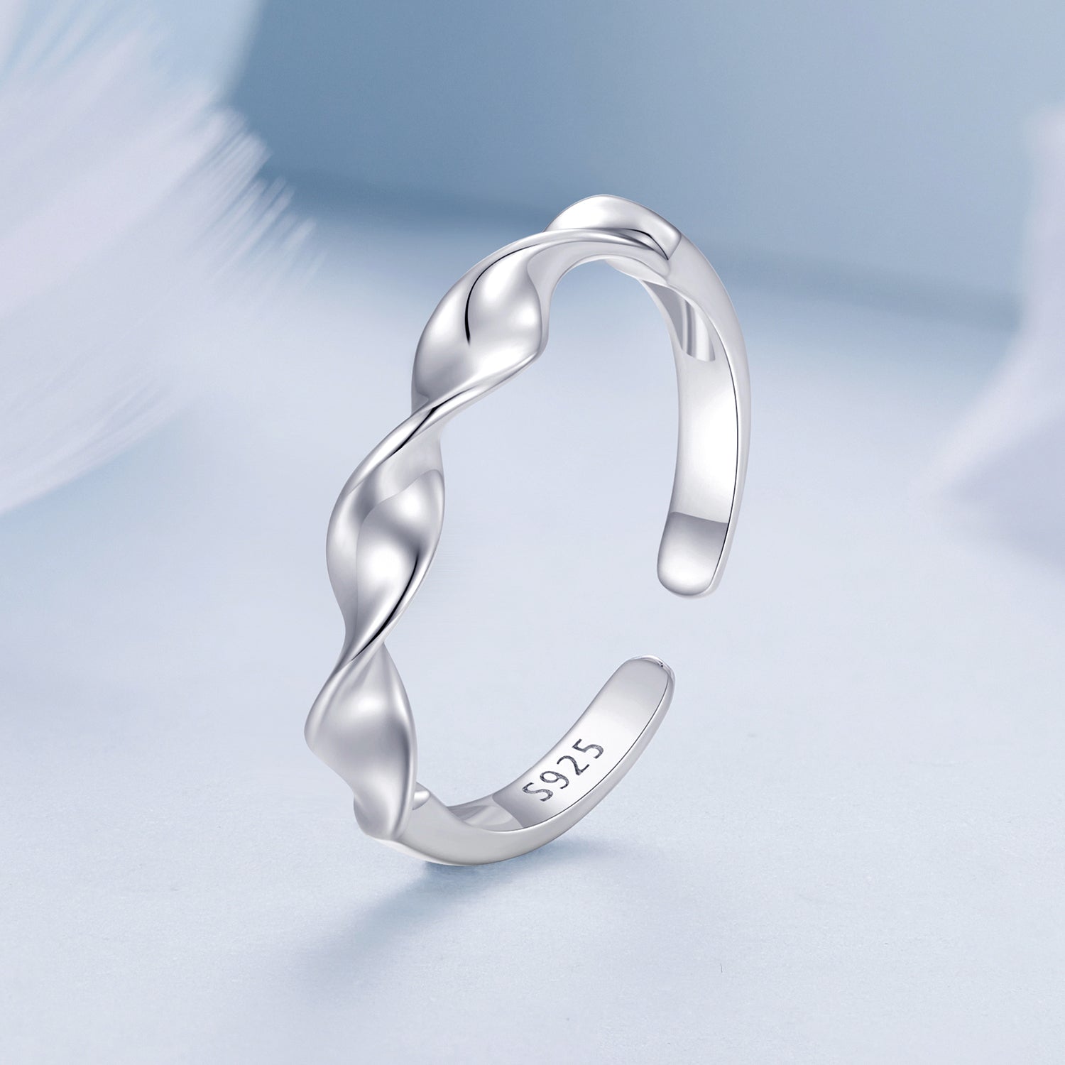 Silver Ring Simple Twisted Open Ring For Sale - sursenso Open Rings