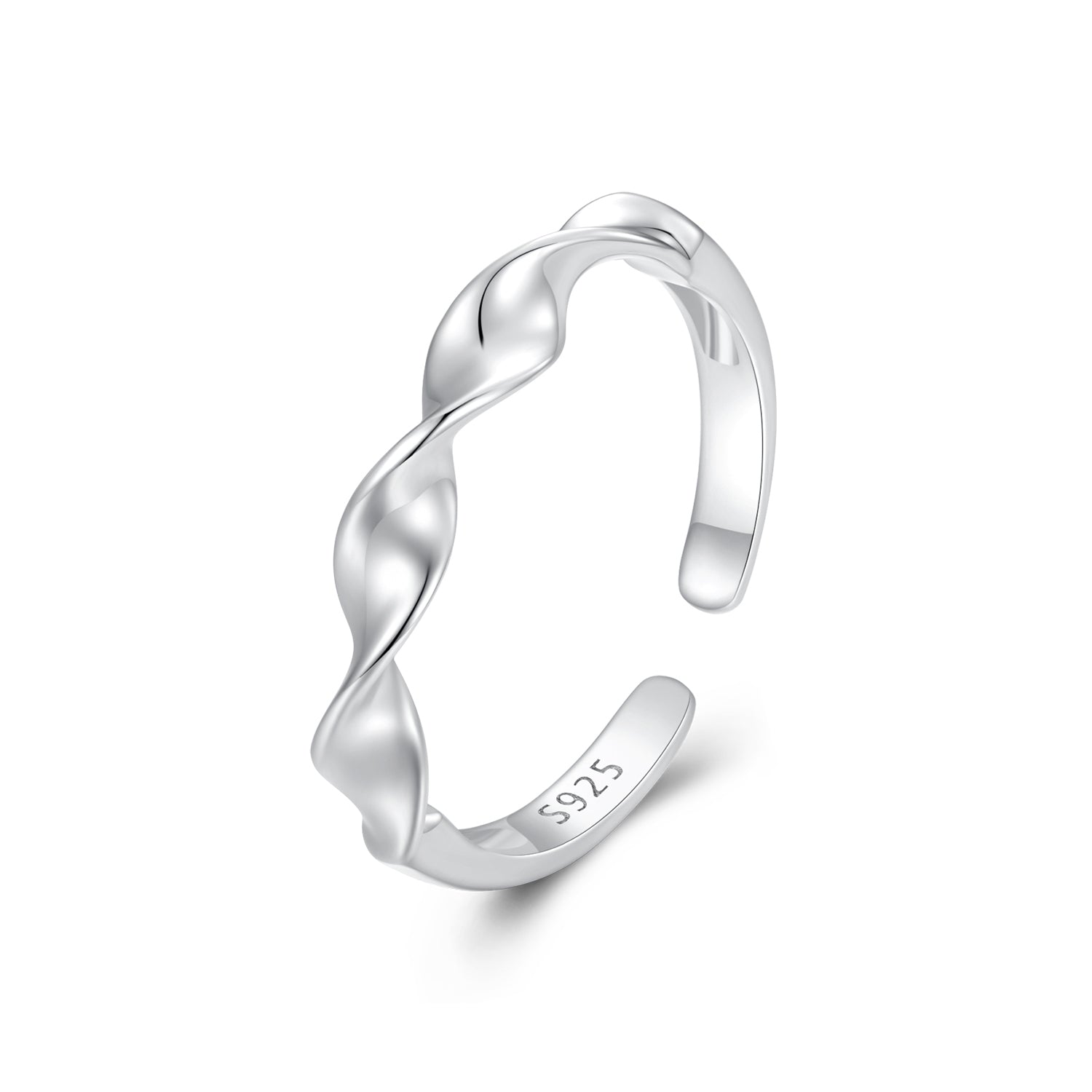 Silver Ring Simple Twisted Open Ring For Sale - sursenso Open Rings