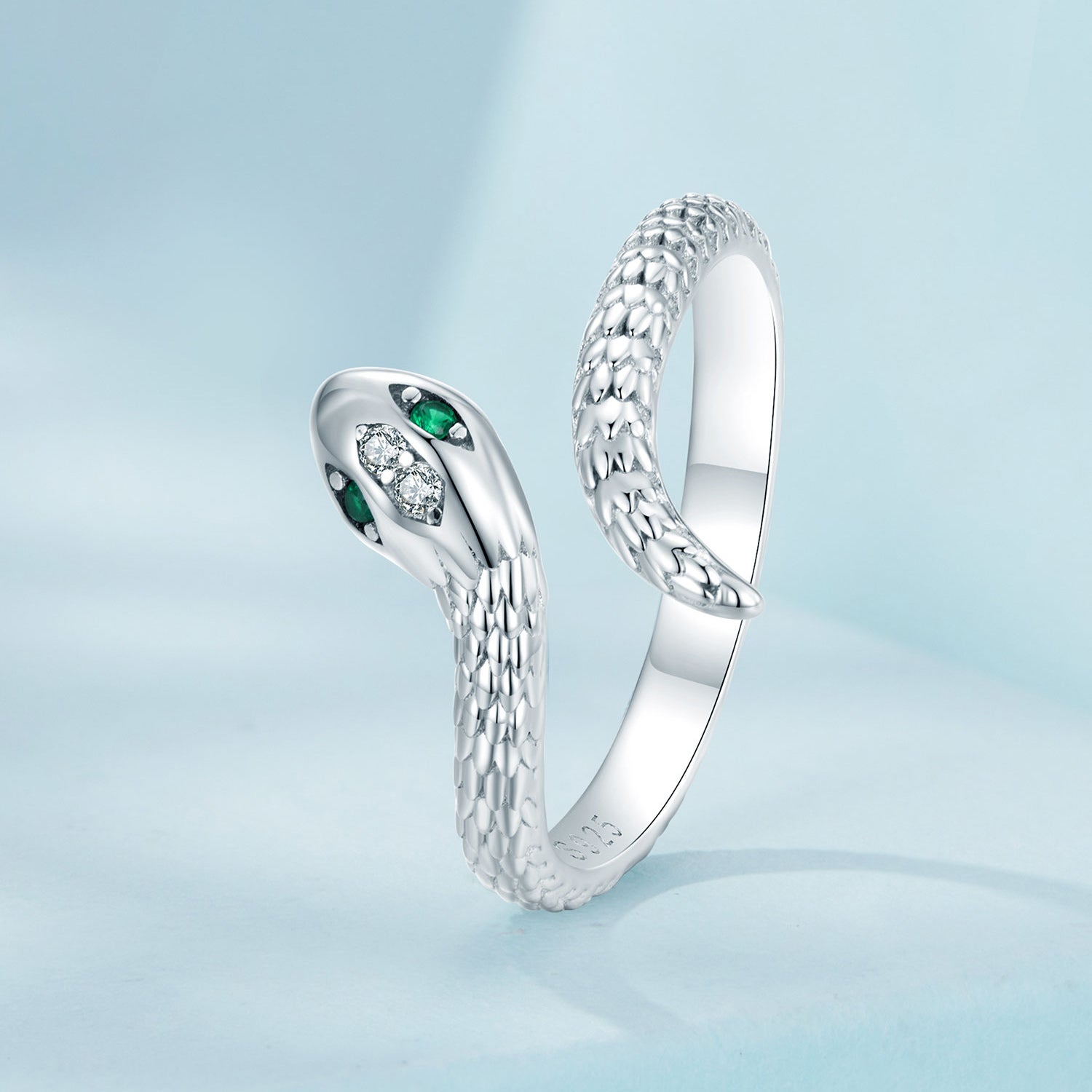 Silver Ring Viper CZ Open Ring For Sale - sursenso Open Rings