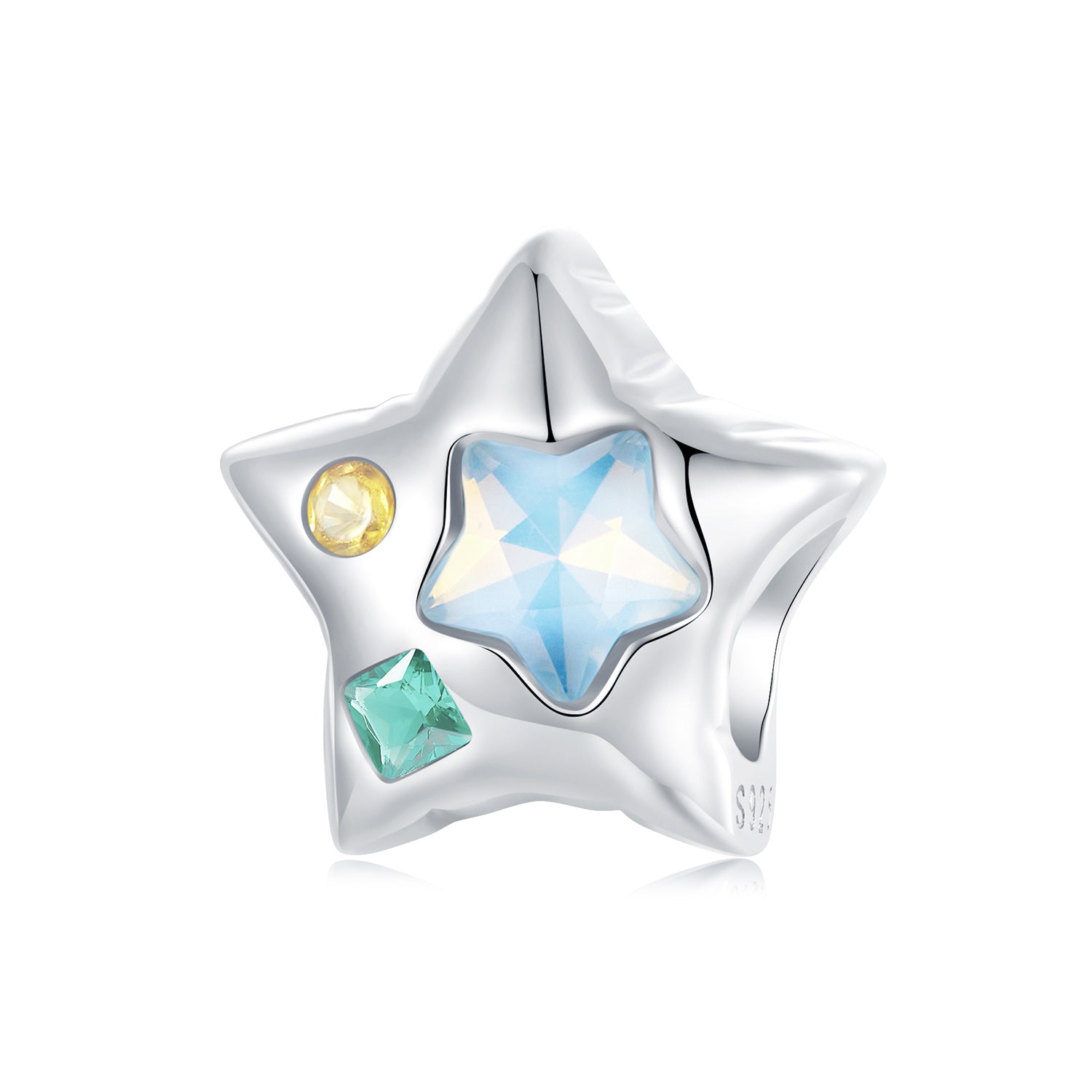 Silver Charm Balloon Star CZ Charm For Sale - sursenso Charm