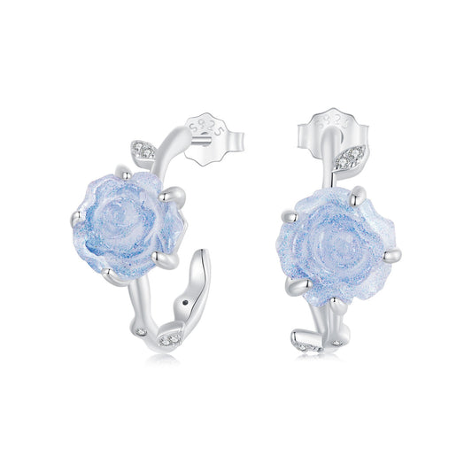 Silver Earrings Color Changing Rose CZ Stud Earrings For Sale - sursenso Earring