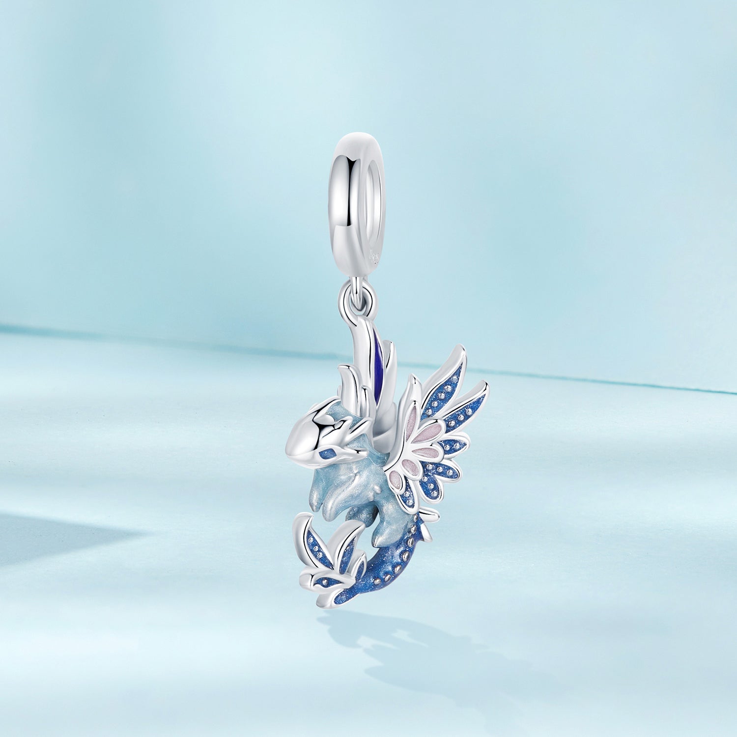 Silver Pendant Flying Dragon Dangle Charm For Sale - sursenso Pendant