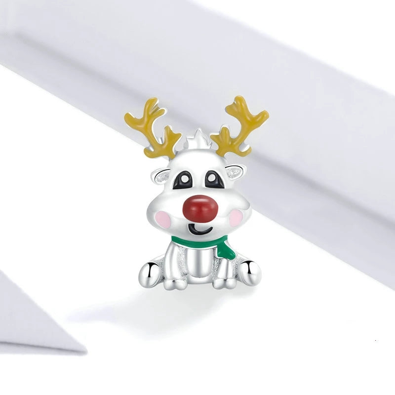 Silver Charm Cute Christmas Reindeer Charm For Sale - sursenso Charm