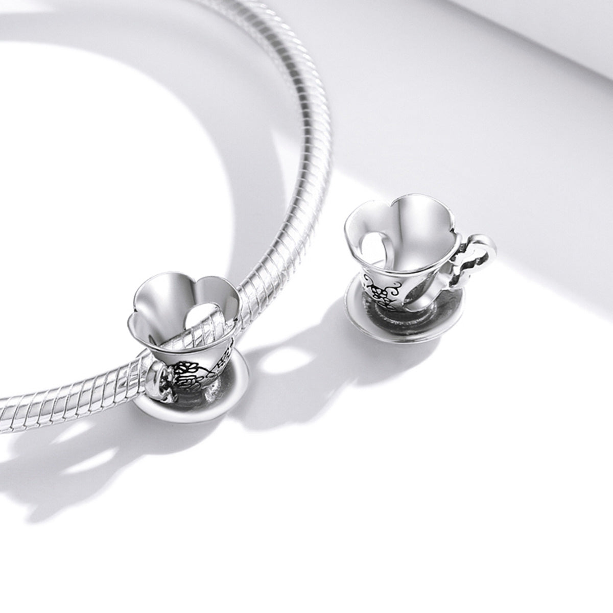 Silver Charm Vintage Retro Teacup Charm For Sale - sursenso Charm