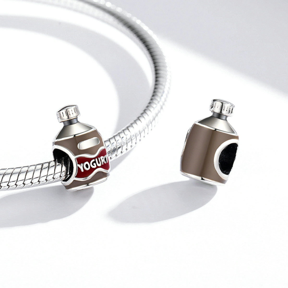 Silver Charm Sweet Yogurt Enamel Charm For Sale - sursenso Charm