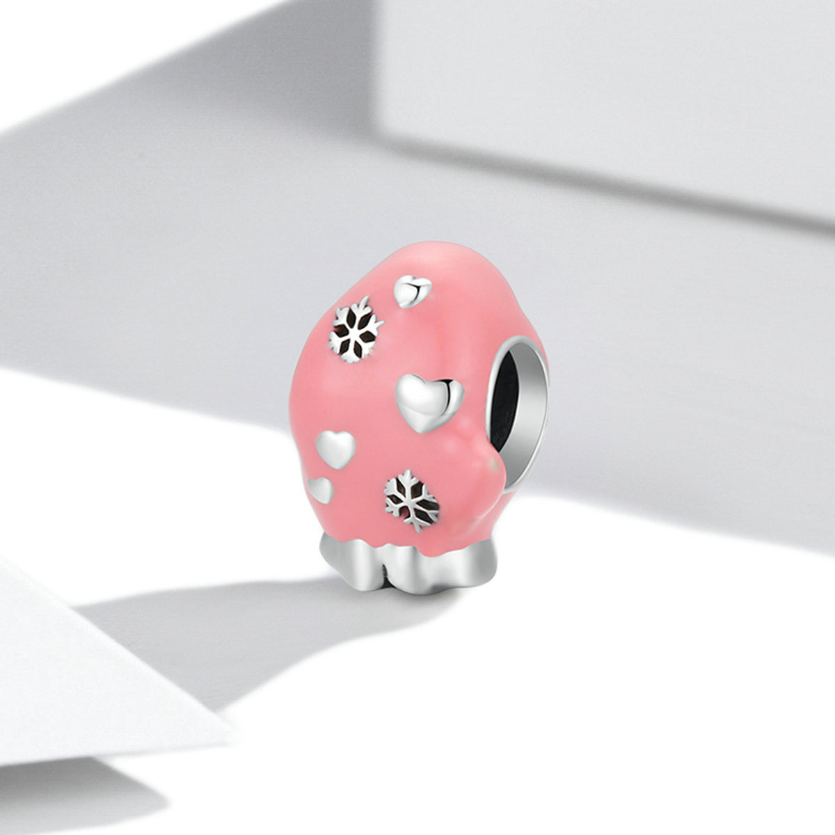 Silver Charm Pink Gloves Love Charm For Sale - sursenso Charm