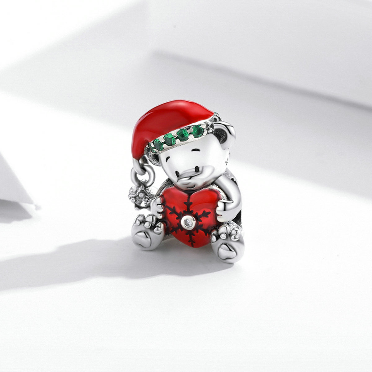 Silver Charm Christmas Teddy Bear Charm For Sale - sursenso Charm