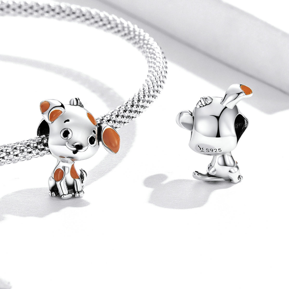Silver Charm Puppy Cute Dog Animal Enamel Charm For Sale - sursenso Charm