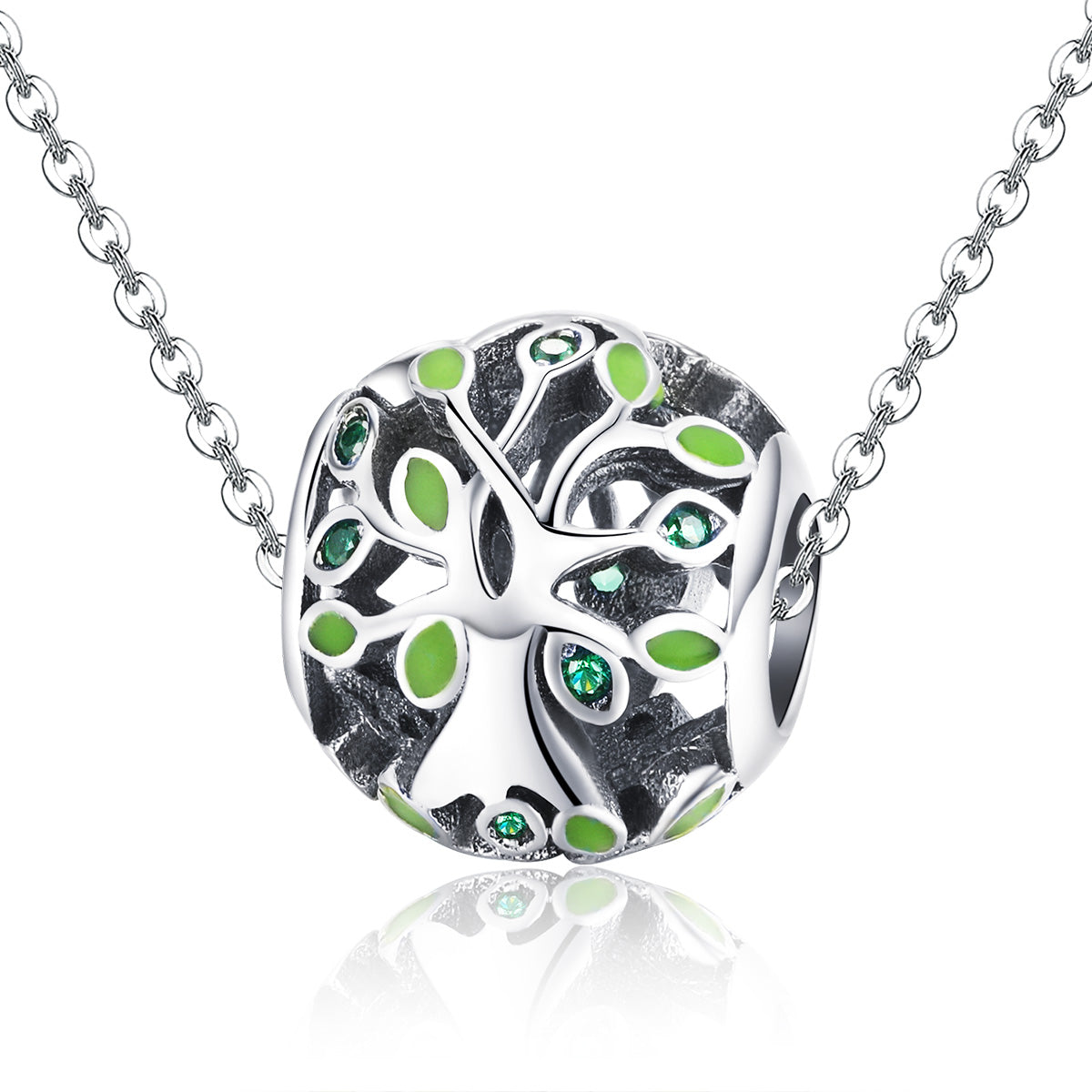 Silver Charm Family Tree of Life CZ Charm For Sale - sursenso Charm