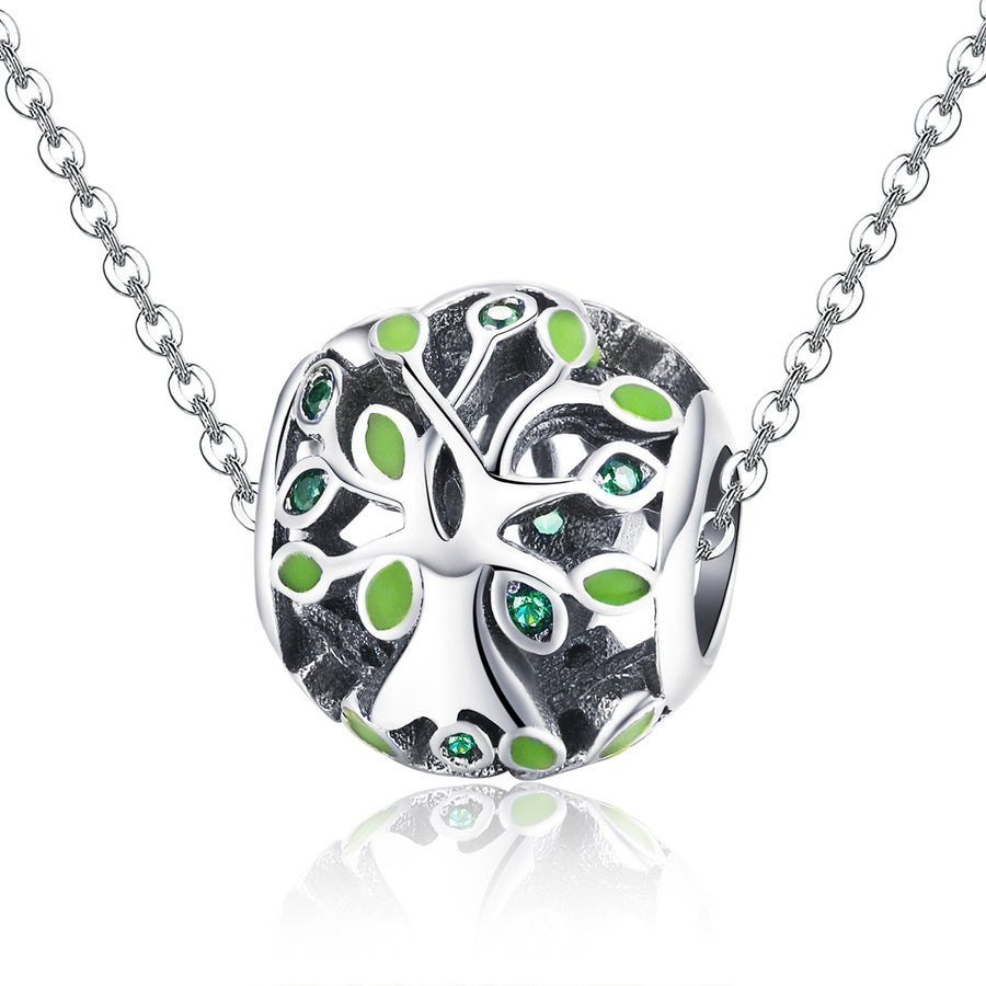 Silver Charm Family Tree of Life CZ Charm