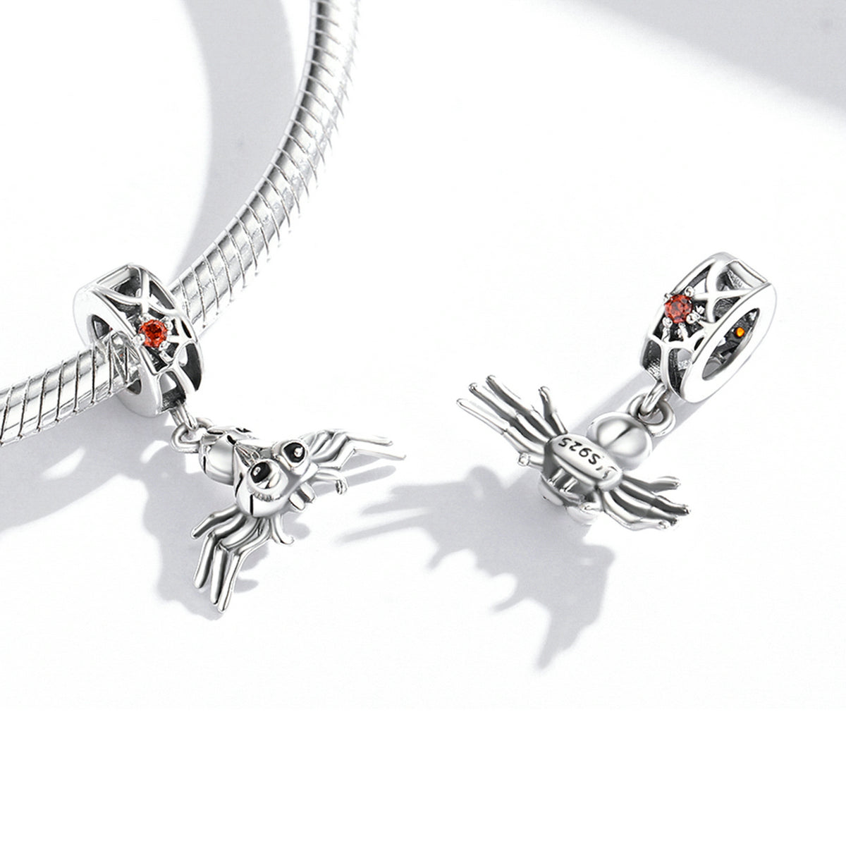 Silver Pendant Halloween Wacky Spider CZ Dangle Charm For Sale - sursenso Pendant