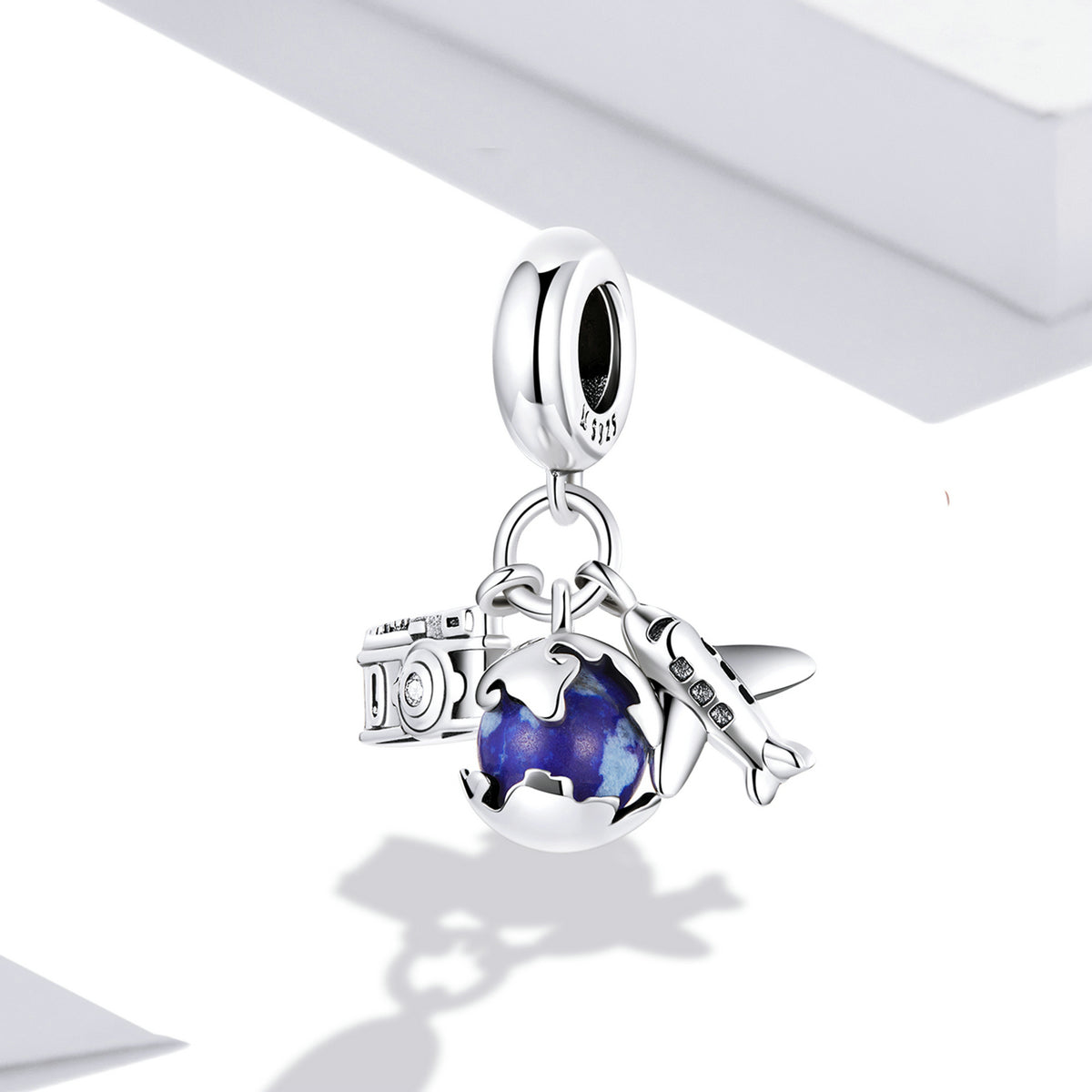 Silver Pendant Travel Round the World - Mini Camera CZ Dangle Charm For Sale - sursenso Pendant