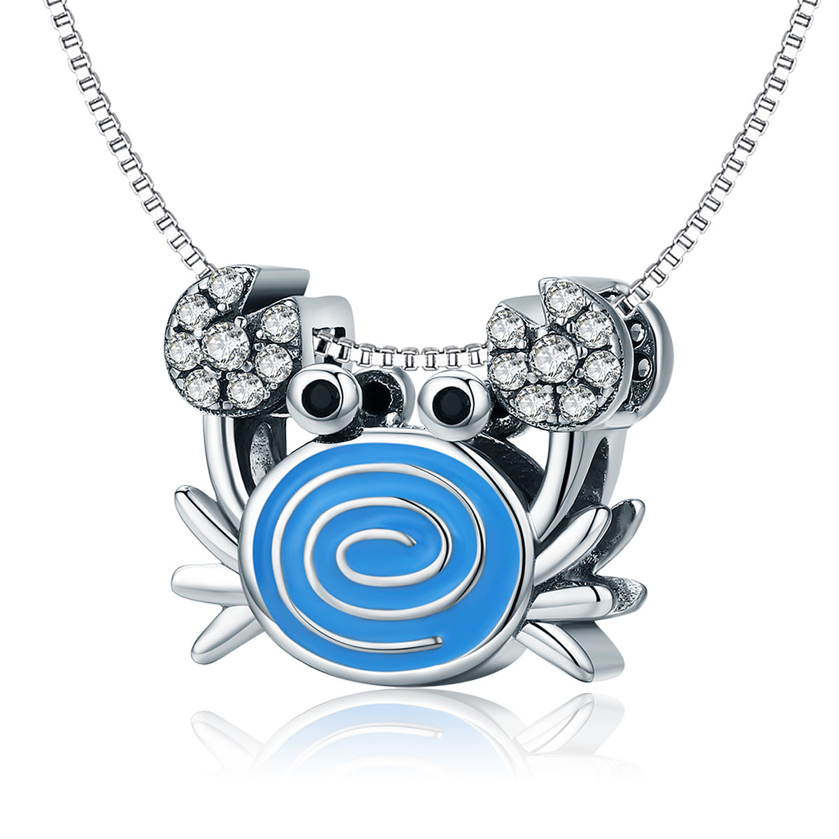 Silver Charm Funny Blue Crab CZ Charm For Sale - sursenso Charm
