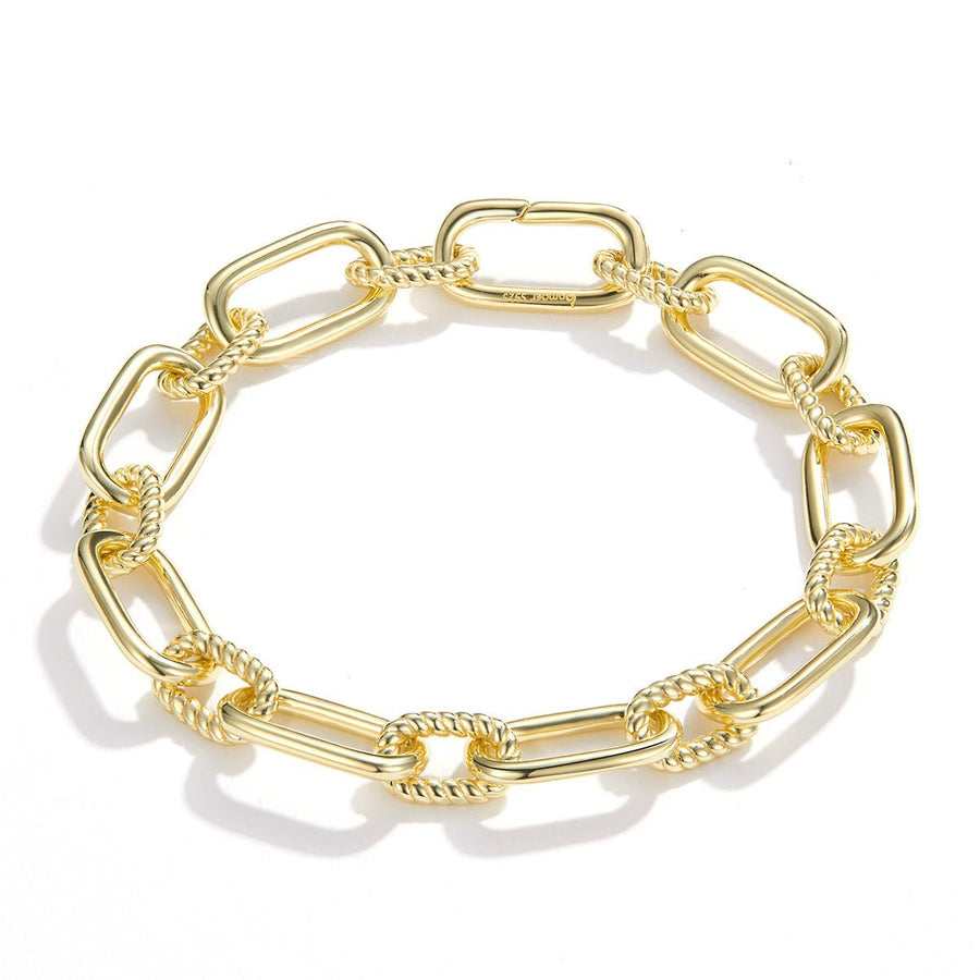 Silver Bracelet Gold Link Chain 17 cm For Sale - sursenso
