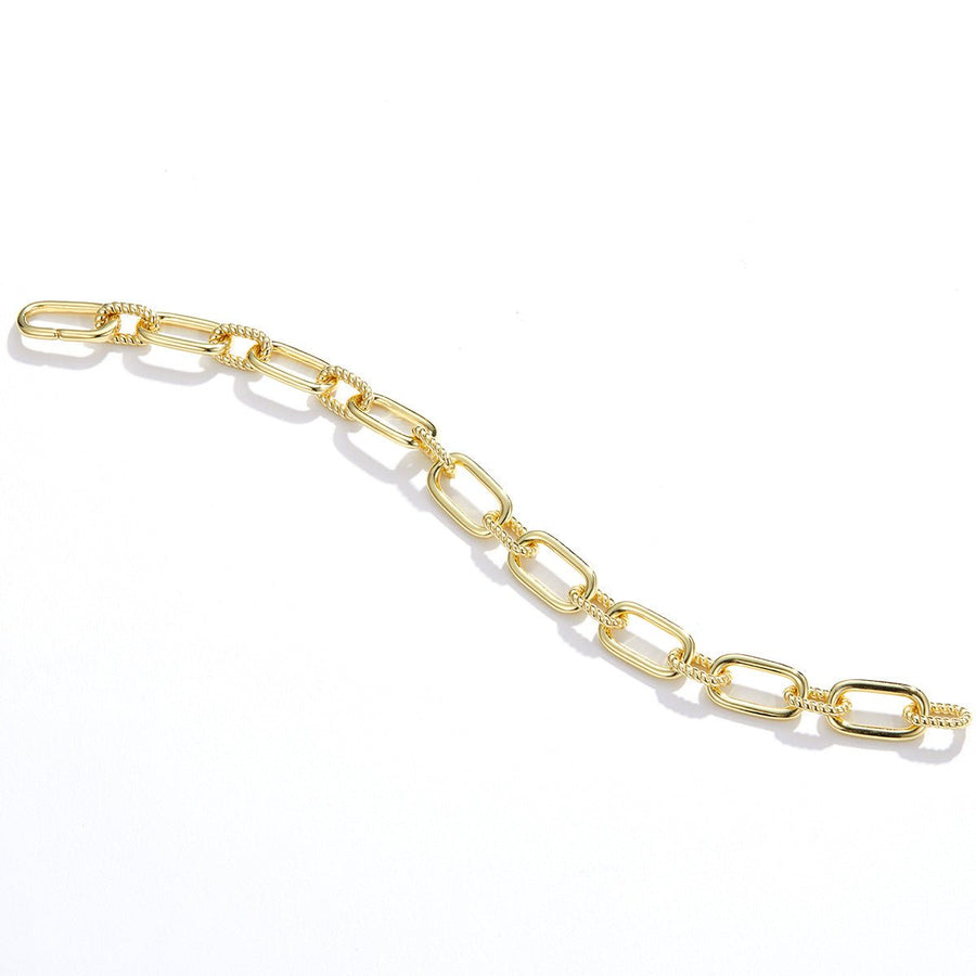 Silver Bracelet Gold Link Chain 17 cm For Sale - sursenso