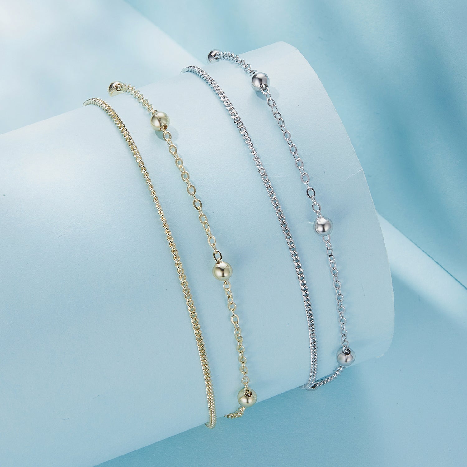 Silver Bracelet Leave Beads Chain Adjustable For Sale - sursenso Bracelet