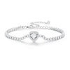 Silver Bracelet Shining Heart CZ Chain For Sale - sursenso Bracelet