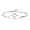 Silver Bracelet Shining Heart CZ Clasp Chain For Sale - sursenso